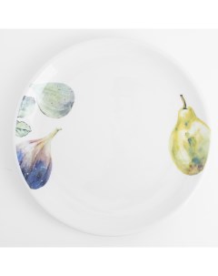 Тарелка закусочная 21 см керамика белая Инжир и груша Fruit garden Kuchenland