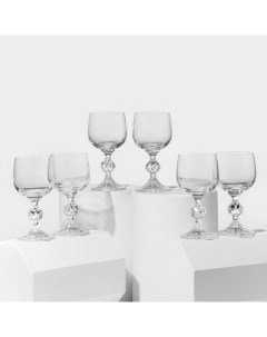 Набор бокалов для вина Клаудия стеклянный 150 мл 6 шт Bohemia crystal