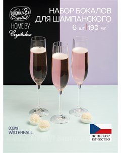 Набор бокалов для шампанского WATERFALL 6шт 190мл Bohemia