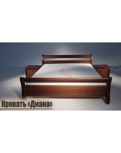 Кровать из массива сосны Диана 90х190 Старый Орех 3 Qualismebel