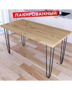 Стол кухонный Loft металл дерево 130х75х75 черные ножки Solarius
