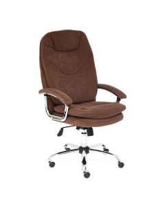 Кресло офисное TC Softy Lux флок коричневое Tetchair