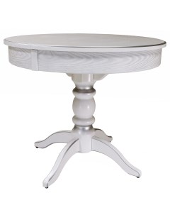 Стол обеденный Фидея 4 раздвижной белый серебро 90 130 90 Мебелик