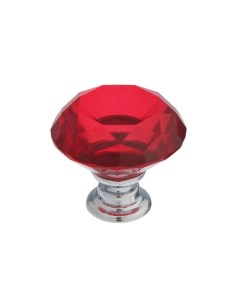 Ручка кнопка цвет красный Алмаз стеклянная d 30 мм Cappio