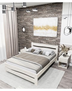Кровать Дарья 90х180 из массива сосны без покрытия отшлифованная Мида трейд