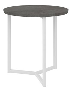 Журнальный столик круглый матовый белый Ангара 50х50х50 4 см Современный стиль Лофт Скан Ангстрем