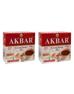 Чай черный Красно белая серия 100 пакетиков х 2 шт Akbar