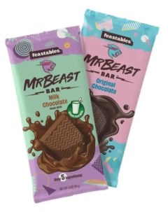 Набор шоколадных плиток Mr Beast Milk Original от Мистер Бист 60 г х 2 шт Feastables