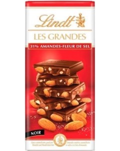 Шоколад Les Grandes темный с миндалем и солью 150 г Lindt