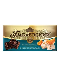 Шоколад темный с нугой и цукатами 90 г Бабаевский