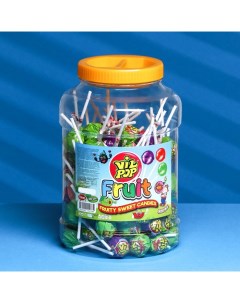 Леденцы карамельные на палочке Vil pop с жвачкой bubble gum fruit 16 г 100 шт Nobrand