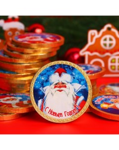 Шоколадная медаль Дед мороз и Снегурочка 25 г 1004275 24 шт Kortez
