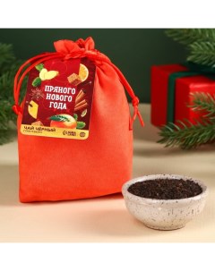 Чай черный в подарочном мешочке Пряного Нового года с глинтвейном 100 г Фабрика счастья