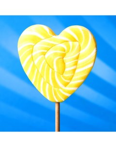 Карамель на палочке Лолли сердце двухцветное 70г желтое 3 шт Nobrand