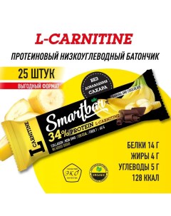 Протеиновые батончики Protein L carnitine Банан шоколад без сахара 25 шт по 40 г Smartbar