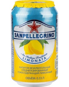 Напиток среднегазированный лимонный жестяная банка 0 33 л Sanpellegrino