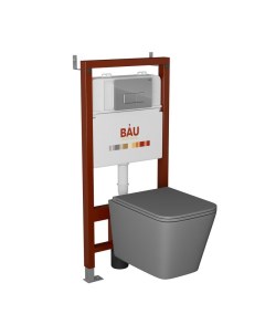 Комплект BAU 6 в 1 инсталляция BAU PRO унитаз подвесной Hurricane 2 сиденье кнопка Bauedge
