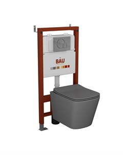 Комплект BAU 6 в 1 инсталляция BAU PRO унитаз Bau Stil Dark Matt Grey 51 сиденье Bauedge