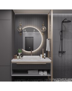 Зеркало для ванной Дафна 120 80 с нейтральной LED подсветкой обрез слева Slavio maluchini
