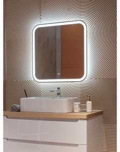 Зеркало в ванную с подсветкой Джобс 70х70 см холодный свет Silver mirrors