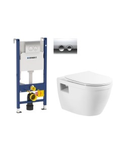 Комплект инсталляция 458 124 21 1 Унитаз подвесной BelBagno Loto BB070CHR SC Geberit