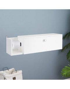 Шкаф Пенал для ванной комнаты белый с бумагодержателем 21 х 20 х 70 см Dia la belle