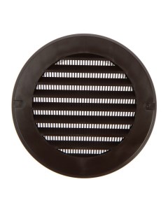 Решетка вентиляционная d 100 мм круглая с сеткой фланец неразъемная коричневый Zein
