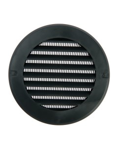 Решетка вентиляционная d 100 мм круглая с сеткой с фланцем неразъемная графит Zein