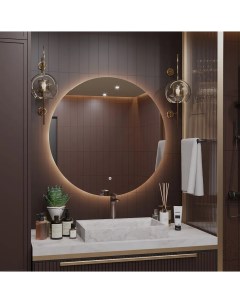 Зеркало круглое парящее Муза D70 для ванной с тёплой LED подсветкой Auramira