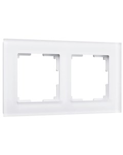 Рамка для выключателей и розеток из стекла на 2 поста Favorit W0021105 белая матова Werkel