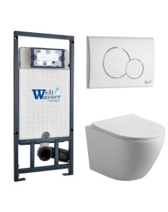 Комплект безободкового унитаза с инсталляцией MARBERG 507 RD WT унитаз 530185 Weltwasser