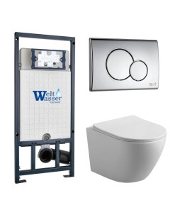 Комплект безободкового унитаза с инсталляцией MARBERG 507 RD CR унитаз 530185 Weltwasser