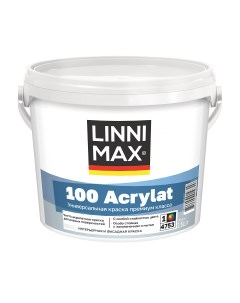 Краска фасадная 100 Acrylat полуматовая база 1 белая 2 5 л Linnimax