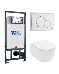 Комплект безободкового унитаза с инсталляцией MARBERG 507 RD WT унитаз S 801 Weltwasser