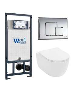 Комплект безободкового унитаза с инсталляцией MARBERG 507 SE CR унитаз S 801 Weltwasser
