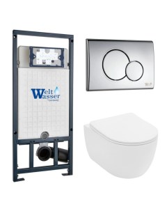 Комплект безободкового унитаза с инсталляцией MARBERG 507 RD CR унитаз S 801 Weltwasser