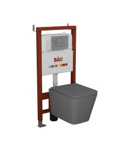 Комплект BAU 6 в 1 инсталляция BAU PRO унитаз Bau Stil Hurricane 2 сиденье клавиша Omega Bauedge