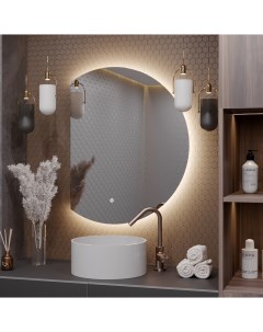 Зеркало для ванной Дафна 80 60 с нейтральной LED подсветкой обрез слева Slavio maluchini