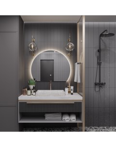 Зеркало для ванной Дафна 80 60 с нейтральной LED подсветкой обрез снизу Slavio maluchini