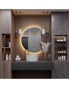 Зеркало для ванной Дафна 120 80 с теплой LED подсветкой обрез справа Slavio maluchini