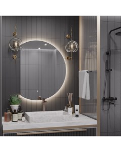 Зеркало для ванной Дафна 70 50 с нейтральной LED подсветкой обрез слева Slavio maluchini