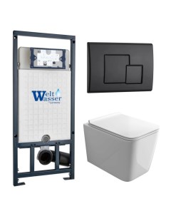 Комплект безободкового унитаза с инсталляцией MARBERG 507 SE BL унитаз A05S Weltwasser