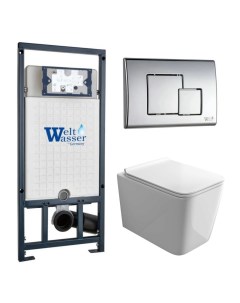 Комплект безободкового унитаза с инсталляцией MARBERG 507 SE CR унитаз A05S Weltwasser