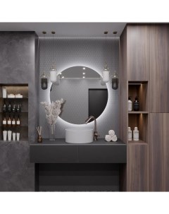Зеркало круглое парящее Муза D60 для ванной с холодной LED подсветкой взмах руки Auramira