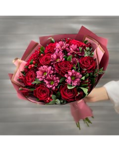 Букет из кустовых хризантем роз и альстромерий Букет Маркет Сборные букеты B2512 Nobrand