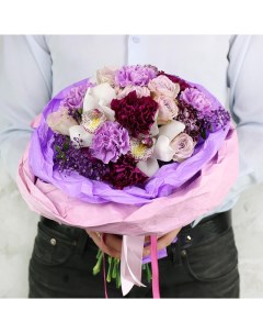 Букет из гвоздик кустовых роз и орхидей Букет Маркет Сборные букеты B0478 Nobrand