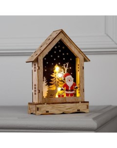 Новогодний светильник Дом с дедом морозом 6117309 белый теплый Luazon lighting