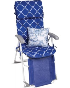 Кресло шезлонг со съемным матрасом и декоративной подушкой HHK7 BL синий Nobrand