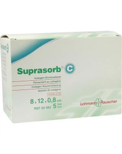 Повязка Suprasorb C из натурального коллагена для заживления ран 8х12см 20483 1 шт Lohmann & rauscher