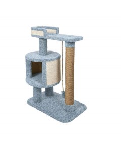 Комплекс для кошек Котейка игровой голубой ковролин картон 90 см Комфорт хвостиков